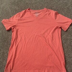 Men's V-Neck T-Shirt in Coral